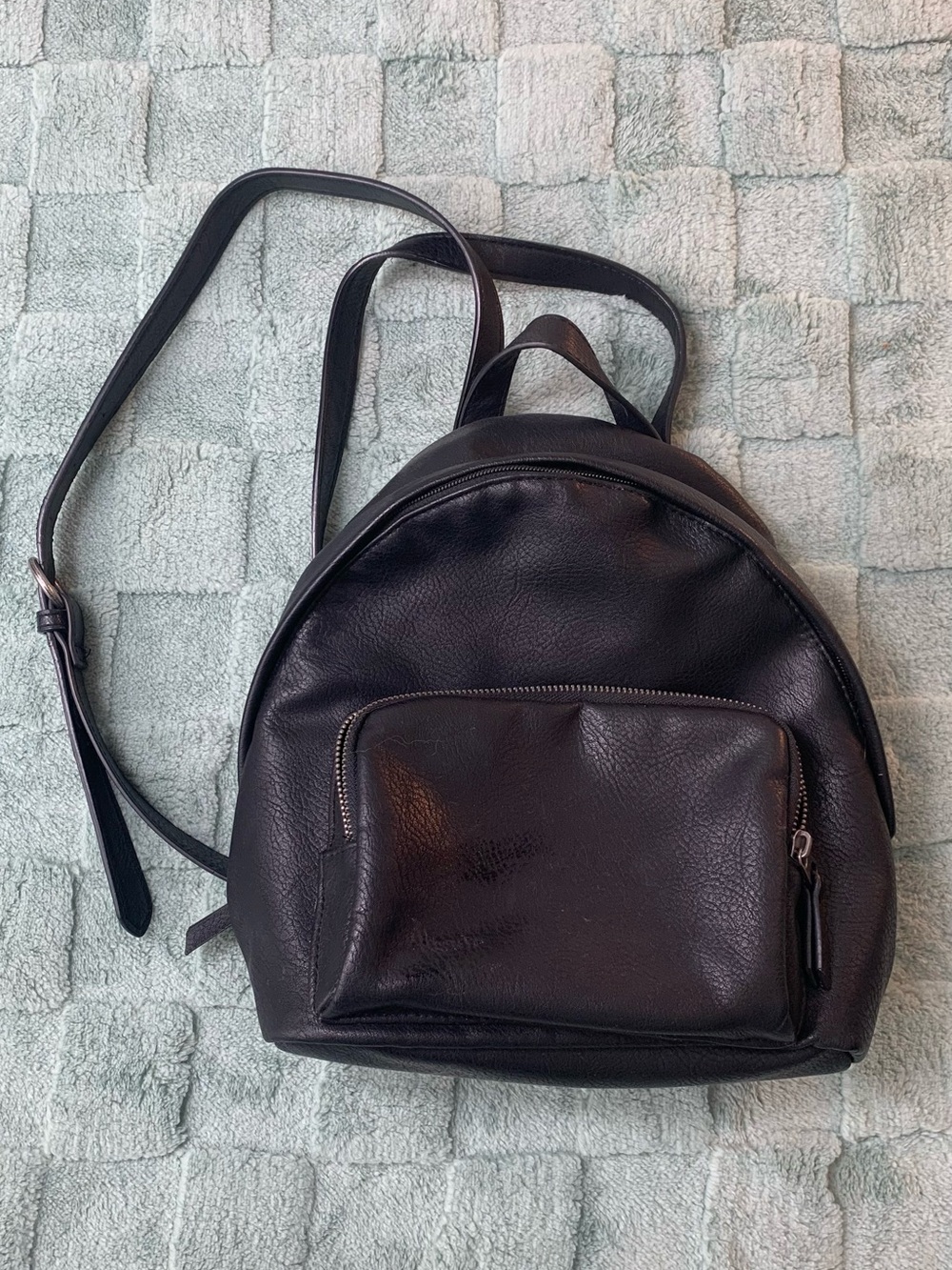 Universal Thread Black Faux Leather Mini Backpack